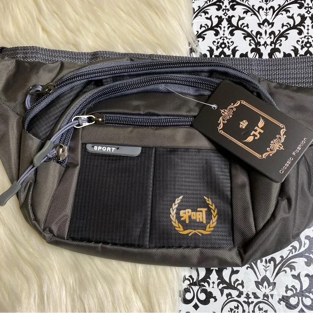 NWT : ‘sport’ label sporty casual adjustable multi-pocket fanny pack waist bag - Picture 2 of 10